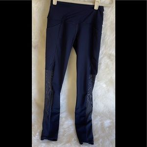 Victorias secret knockout leggings, solid mesh, navy blue